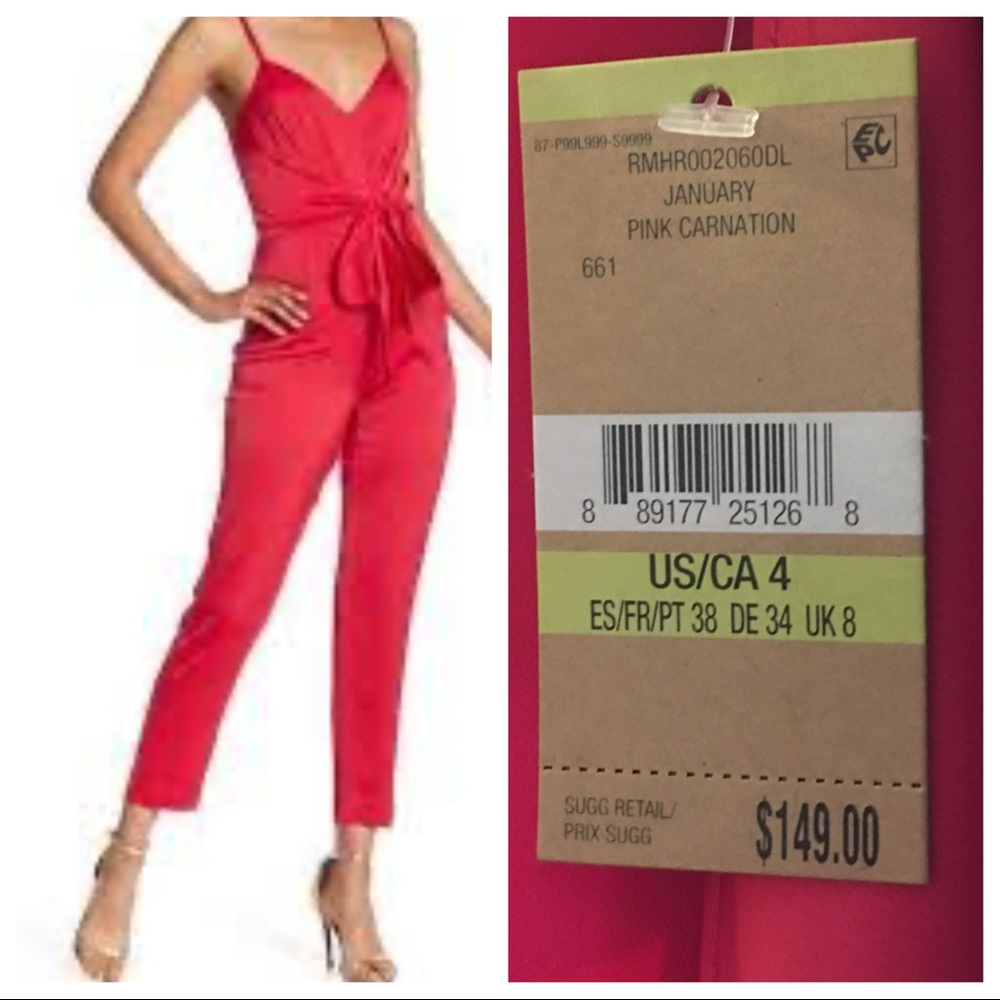 NWT! RACHEL RACHEL ROY Glare Tie-front Jumpsuit